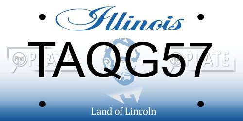 TAQG57 Illinois License Plate