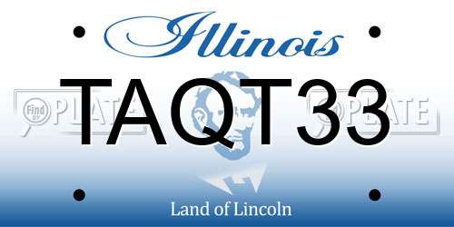 TAQT33 Illinois License Plate