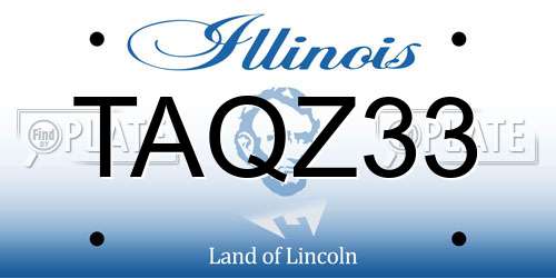 TAQZ33 Illinois License Plate
