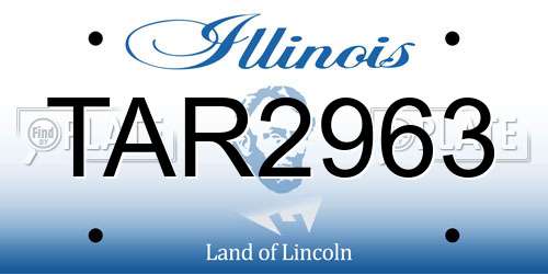 TAR2963 Illinois License Plate
