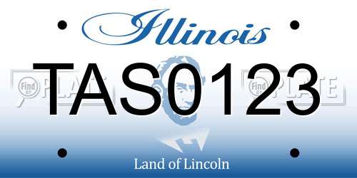 TAS0123 Illinois License Plate