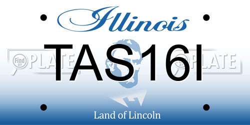 TAS16I Illinois License Plate
