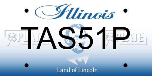TAS51P Illinois License Plate