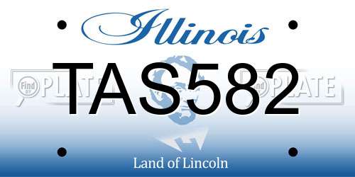 TAS582 Illinois License Plate