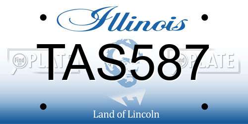 TAS587 Illinois License Plate