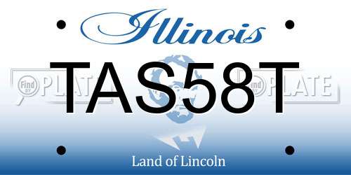 TAS58T Illinois License Plate