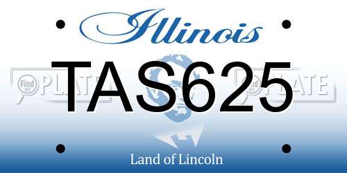 TAS625 Illinois License Plate