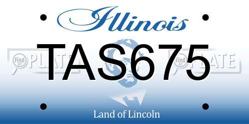 TAS675 Illinois License Plate