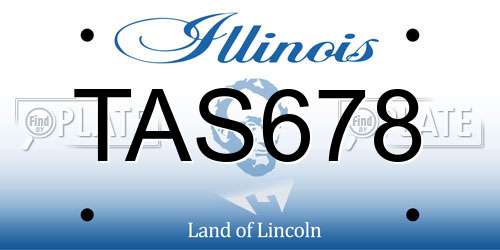 TAS678 Illinois License Plate