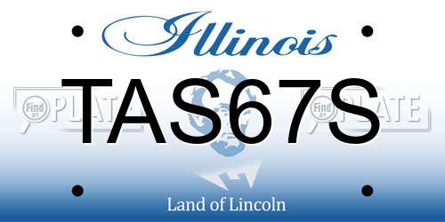 TAS67S Illinois License Plate