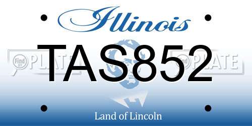 TAS852 Illinois License Plate