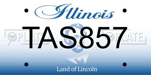 TAS857 Illinois License Plate
