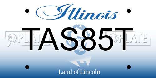 TAS85T Illinois License Plate