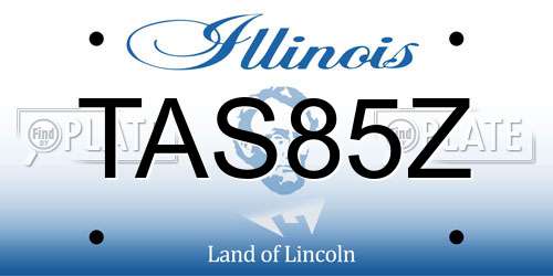 TAS85Z Illinois License Plate