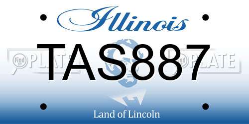 TAS887 Illinois License Plate