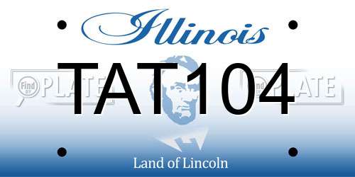 TAT104 Illinois License Plate