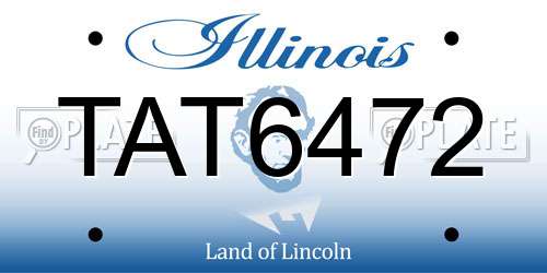 TAT6472 Illinois License Plate