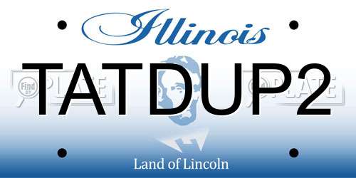 TATDUP2 Illinois License Plate
