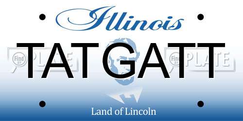 TATGATT Illinois License Plate