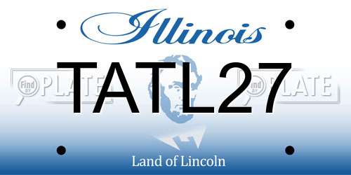 TATL27 Illinois License Plate