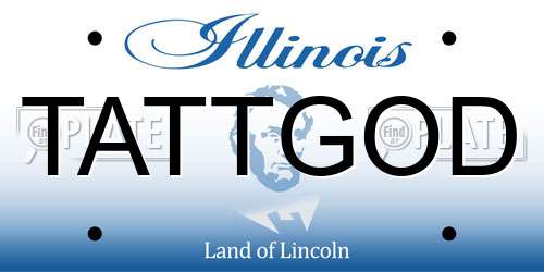 TATTGOD Illinois License Plate