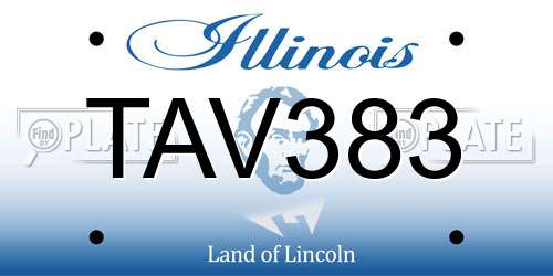 TAV383 Illinois License Plate