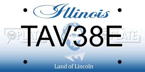 TAV38E Illinois License Plate