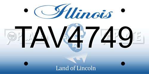 TAV4749 Illinois License Plate