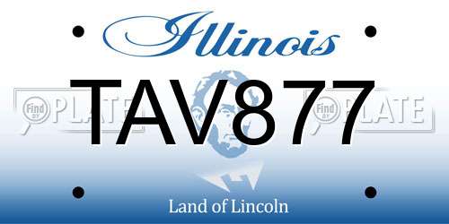 TAV877 Illinois License Plate