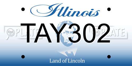 TAY302 Illinois License Plate