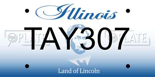 TAY307 Illinois License Plate