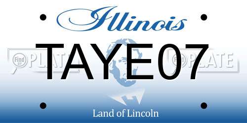 TAYE07 Illinois License Plate