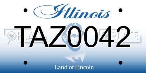 TAZ0042 Illinois License Plate