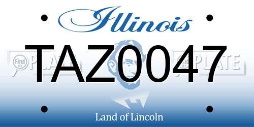 TAZ0047 Illinois License Plate