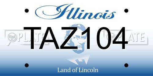 TAZ104 Illinois License Plate
