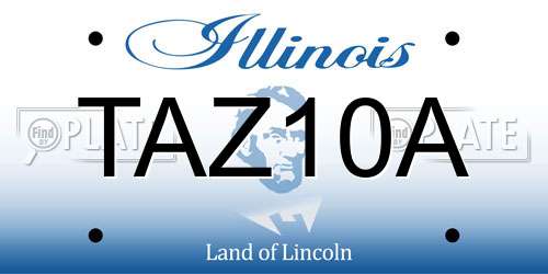 TAZ10A Illinois License Plate