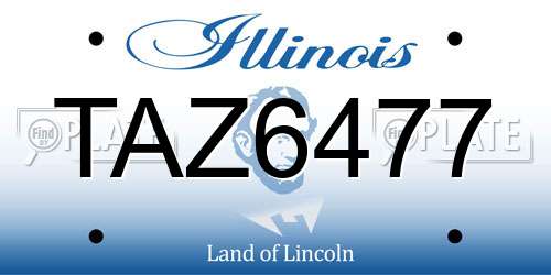 TAZ6477 Illinois License Plate