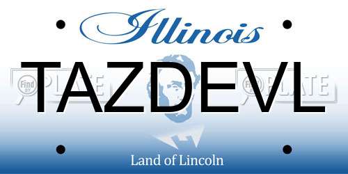 TAZDEVL Illinois License Plate
