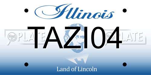 TAZI04 Illinois License Plate