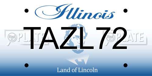 TAZL72 Illinois License Plate