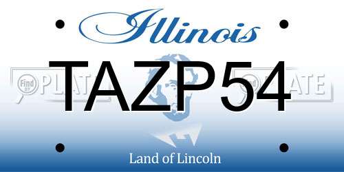 TAZP54 Illinois License Plate