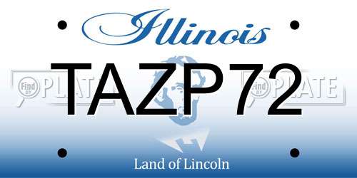 TAZP72 Illinois License Plate