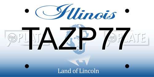 TAZP77 Illinois License Plate