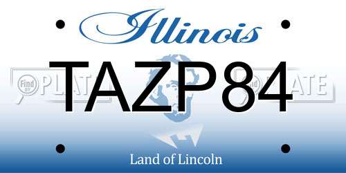 TAZP84 Illinois License Plate