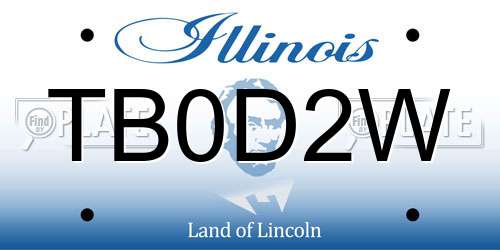 TB0D2W Illinois License Plate