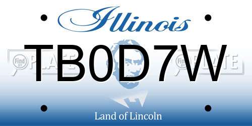 TB0D7W Illinois License Plate