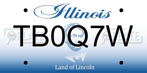 TB0Q7W Illinois License Plate