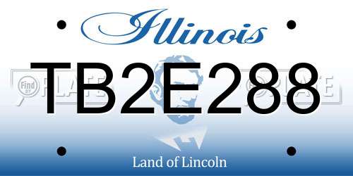 TB2E288 Illinois License Plate