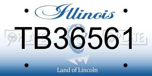 TB36561 Illinois License Plate