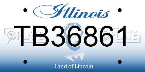 TB36861 Illinois License Plate